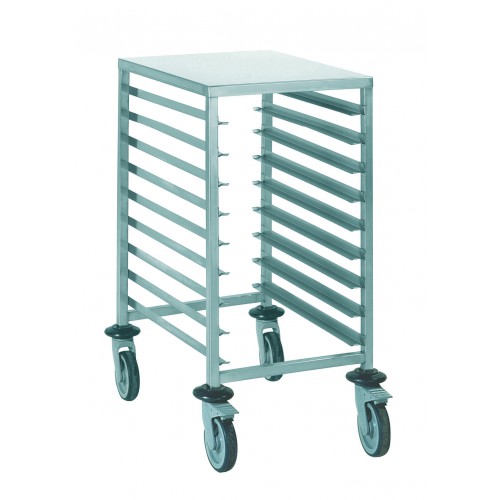 Chariot à glissière euronorme acier inoxydable alimentaire 9 niveaux H 900 mm Chariot à glissière euronorme acier inoxydable alimentaire 9 niveaux H 900 mm