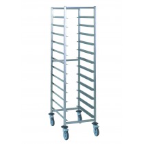 Chariot à glissière euronorme, en acier inoxydable alimentaire, H 1785 mm