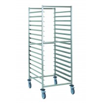 Chariot à glissière euronorme acier inoxydable alimentaire 16 niveaux largeur 732 mm