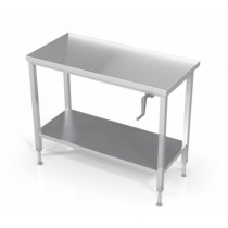 Tables de travail confor'table réglables par manivelle, centrale avec étagère, prof 700 mm