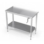 Tables de travail confor'table réglables par manivelle, centrale avec étagère, prof 700 mm