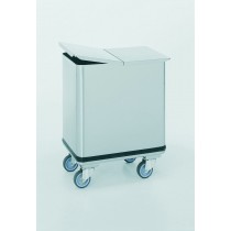 Bac à farine avec couvercle inox, en acier inoxydable, hauteur 725 mm