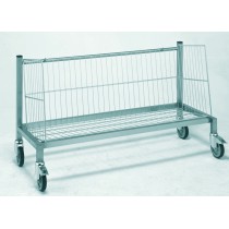 Chariot laboratoire, en tube inox, porte-barquettes simple, hauteur  750 mm