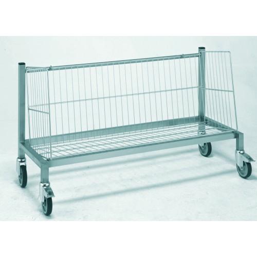 Chariot laboratoire tube inox porte-barquettes simple hauteur 750 mm Chariot laboratoire tube inox porte-barquettes simple hauteur 750 mm