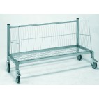Chariot laboratoire, en tube inox, porte-barquettes simple, hauteur  750 mm