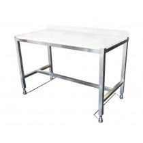 Tables de découpe confor'table dessus poly, réglables par pédales, adossée, prof 600 mm