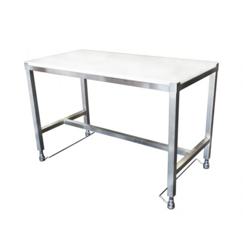 Tables de découpe confor'table dessus poly, réglables par pédales, centrale, prof 700 mm Tables de découpe confor'table dessus poly, réglables par pédales, centrale, prof 700 mm