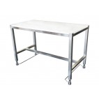 Tables de découpe confor'table dessus poly, réglables par pédales, centrale, prof 700 mm