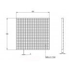 Couverture de caniveau en acier inox, EN 1.4301, 380 x 400 mm, maille d'ouverture 17 x 20