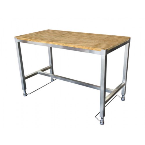 Tables de découpe confor'table dessus bois, réglables par pédales, centrale, prof 600 mm Tables de découpe confor'table dessus bois, réglables par pédales, centrale, prof 600 mm