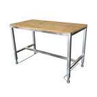 Tables de découpe confor'table dessus bois, réglables par pédales, centrale, prof 600 mm