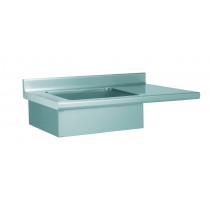 Table de déboîtage suspendue, adossée, acier inoxydable, pour 2 bacs GN 1/1