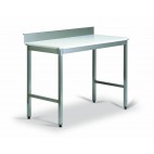 Table de découpe mixte alaise inox + dosseret avec piétement soudé largeur 700 mm