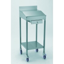 Pupitre sur roulettes avec tiroir fermant à clé acier inoxydable L 515 x l 565 x H 1300 mm