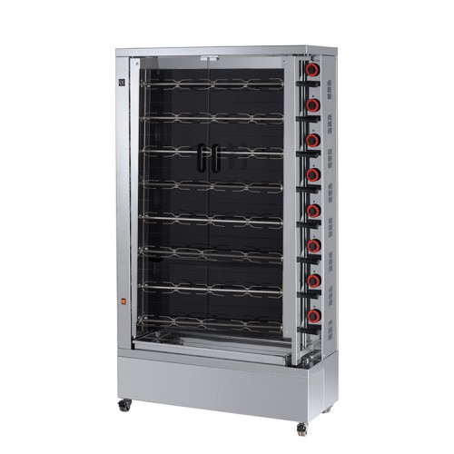 Rôtissoire électrique vitro-céramique, 8 broches, modèle 840 EKO-V, 40/48 poulets Rôtissoire électrique vitro-céramique, 8 broches, modèle 840 EKO-V, 40/48 poulets
