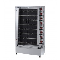 Rôtissoire électrique vitro-céramique, 8 broches, modèle 840 EKO-V, 40/48 poulets