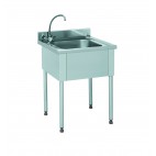 Plonge démontable, sans étagère, adossée, 1 bac, L 800 x l 700 x H 900 mm