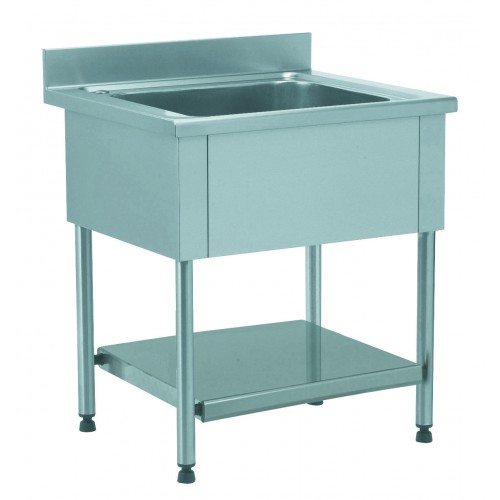 Plonge démontable avec étagère adossée 1 bac L 800 x l 700 x H 900 mm