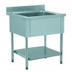 Plonge démontable, avec étagère, adossée, 1 bac, L 800 x l 700 x H 900 mm