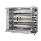 Rôtissoire industrielle à rayons infrarouge, avec brûleur à gaz, 4 broches, modèle DESIN 4, 24 poulets
