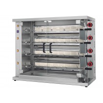 Rôtissoire industrielle à rayons infrarouge, avec brûleur à gaz, 4 broches, modèle DESIN 4, 24 poulets