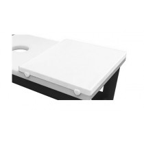 Plaque de découpe cuisine sur pieds caoutchouc, blanc, polyéthylène, ép 25 mm, 600x400 mm