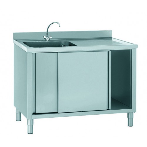 Plonge sur placard acier inoxydable adossée L 1200 x l 700 x H 900 mm Plonge sur placard acier inoxydable adossée L 1200 x l 700 x H 900 mm