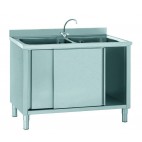 Plonge sur placard, acier inoxydable, adossée, L 1200 x l 700 x H 900 mm