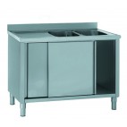 Plonge sur placard, acier inoxydable, adossée, L 1600 x l 700 x H 900 mm