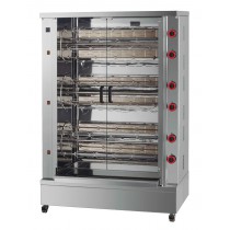 Rôtissoire multi-rotatif avec brûleur a gaz, 12 broches, modèle M3, 60/72 poulets 