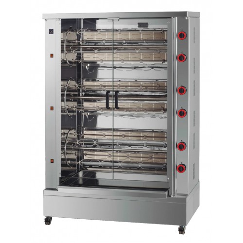 Rôtissoire multi-rotatif avec brûleur a gaz, 12 broches, modèle M3, 60/72 poulets Rôtissoire multi-rotatif avec brûleur a gaz, 12 broches, modèle M3, 60/72 poulets