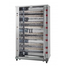 Rôtissoire multi-rotatif avec brûleur a gaz, 16 broches, modèle M4, 80/96 poulets 