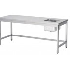 Table du chef soudée, centrale, avec bac à droite, P 700 mm