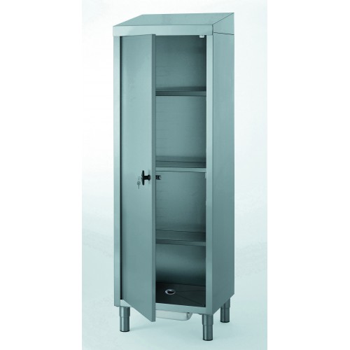 Armoire à fond en pointe de diamant,pour produits d’entretien et balais sans séparation Armoire à fond en pointe de diamant,pour produits d’entretien et balais sans séparation