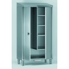 Armoire à fond en pointe de diamant, pour produits d’entretien et balais, avec séparation verticale