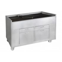 Churrasco professionnel, Grills à Charbon de Bois statiques, sans ventilation, Ligne 800, largeur 800 mm