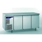 Meuble réfrigéré gastronorme avec groupe, en acier inoxydable, froid positif, 3 portes, 1000 W
