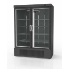 Armoire négative, 2 portes vitrées, -20°C/-15°C, 1201 L, extérieur et intérieur noir