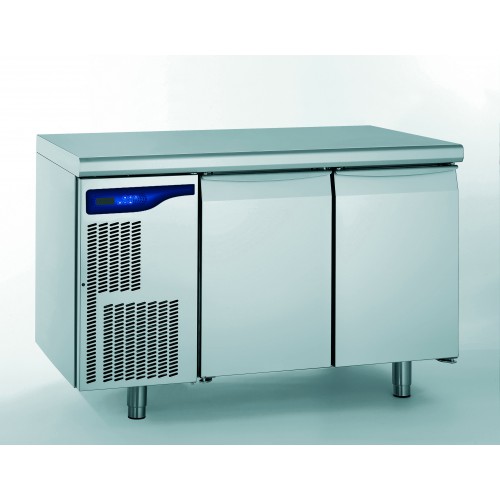 Meuble réfrigéré gastronorme avec groupe en acier inoxydable froid négatif 2 portes 834 W