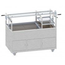 Churrasco professionnel, grill au Charbon, L 1750 x P 800 x H 900 mm, système d´élévation avec grilles incluses, sur mesure