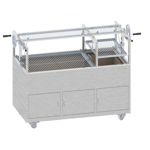 Churrasco professionnel, grill au Charbon, L 1750 x P 800 x H 900 mm, système d´élévation avec grilles incluses, sur mesure Churrasco professionnel, grill au Charbon, L 1750 x P 800 x H 900 mm, système d´élévation avec grilles incluses, sur mesure