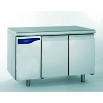 Meuble réfrigéré gastronorme sans groupe en acier inoxydable froid positif 2 portes 698 W
