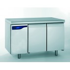 Meuble réfrigéré gastronorme sans groupe en acier inoxydable froid positif 2 portes 698 W
