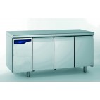 Meuble réfrigéré gastronorme sans groupe en acier inoxydable froid positif 3 portes 1000 W