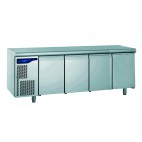 Meuble réfrigéré euronorme avec groupe, en acier inoxydable, froid positif, 4 portes, 1170 W