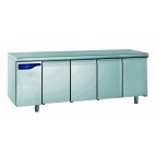 Meuble réfrigéré gastronorme sans groupe, en acier inoxydable, froid positif, 4 portes, 1170 W