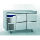 Meuble réfrigéré gastronorme avec groupe, en acier inoxydable, froid positif, 2 x 2 tiroirs hauteur 210 mm, 698 W