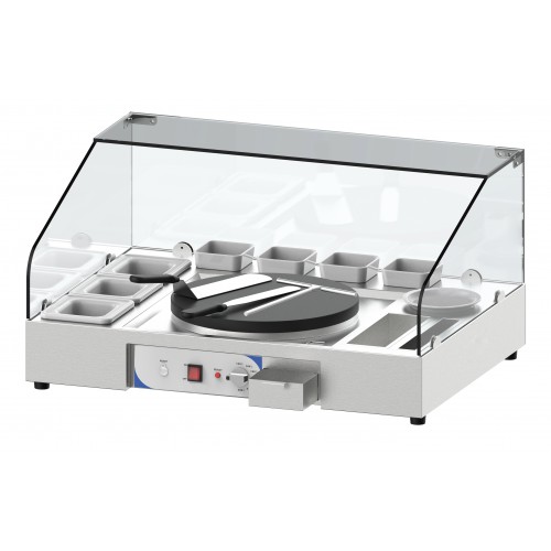 Plan de travail pour crêpière en acier inoxydable 2700 W Plan de travail pour crêpière en acier inoxydable 2700 W