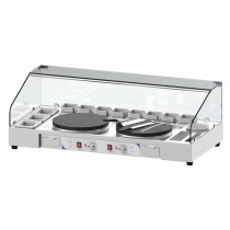 Plan de travail double pour crêpière, en acier inoxydable, 5400 W