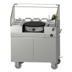 Chariot À Crêpes Avec Crêpière 40 Amovible en acier inoxydable 2700 W + 750 W